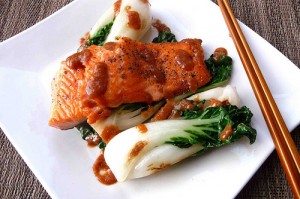 Super Simple Seared Salmon and Baby Bok Choy