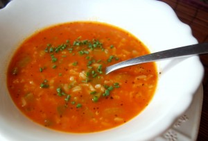 Chile, Tomato, and Rice Soup
