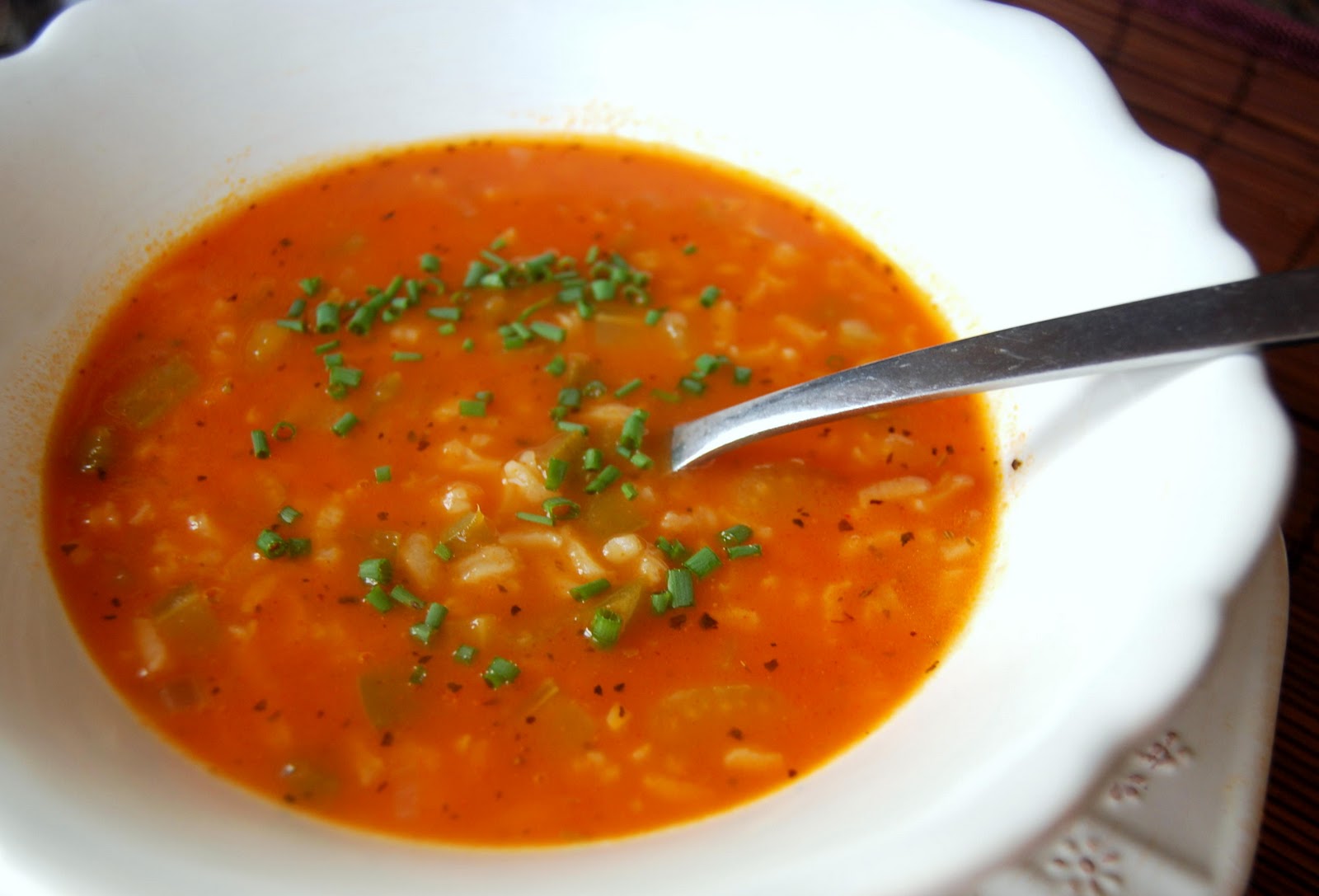 Chile, Tomato, and Rice Soup A twist on a family classic Boulder