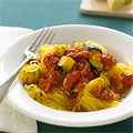 Roasted Spaghetti Squash with Tomatoes and Zucchini